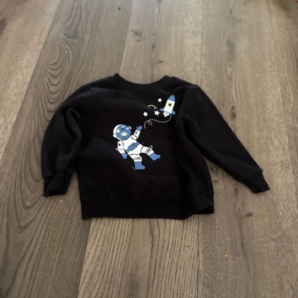Kids Black Space Graphic Sweatshirt